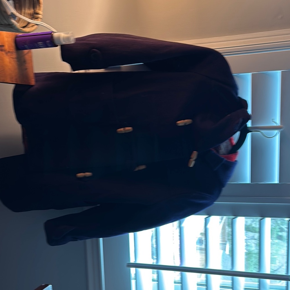 Stylish Navy Peacoat with Wooden Toggles
